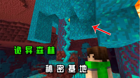 我的世界：诡异森林秘密基地，除了自己没有人能找到