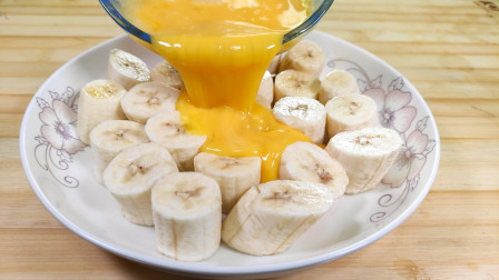 香蕉鸡蛋饼，做法简单，营养健康，有空做给家人吃！
