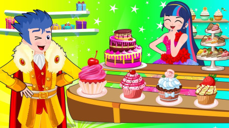 紫悦想吃彩虹糖苦恼阿坤没有钱~小马国女孩游戏