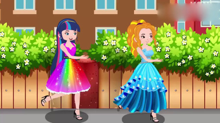 儿童卡通片：紫发小姐姐的漂亮公主裙被弄坏了！