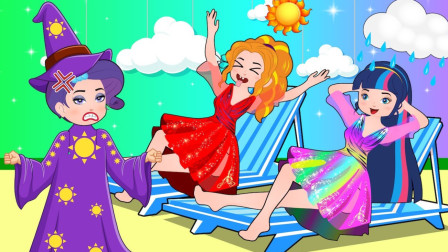 紫悦晾晒衣服却被大风刮走了该怎么办？小马国女孩游戏