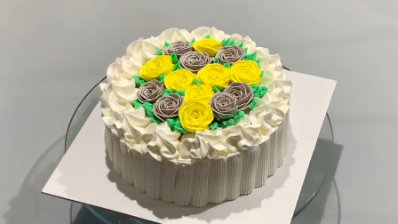 创意蛋糕两种花色蛋糕制作
