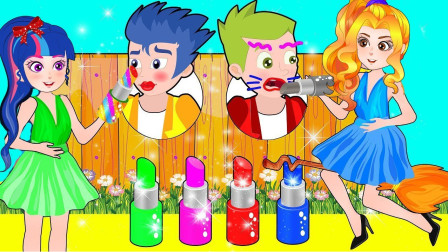 阿坤和同学弄坏紫悦的口红~小马国女孩游戏