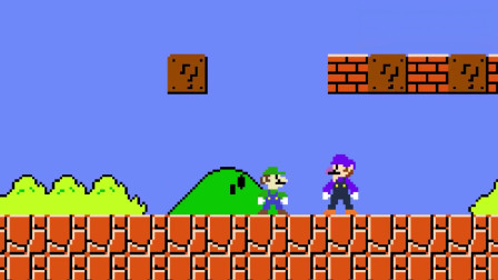 超级玛丽：最幸运的绿帽马里奥！什么都没做趟着就可以赢了！