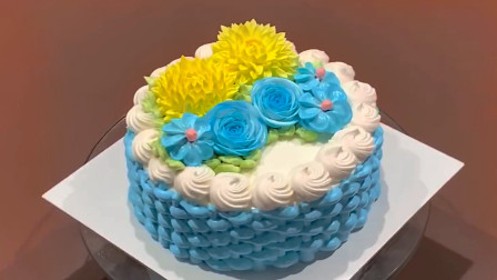 创意花篮菊花型蛋糕