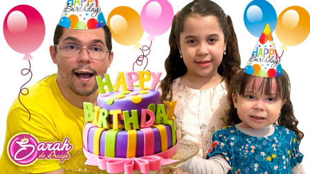 超惊喜！萌娃小萝莉和妹妹怎么给爸爸做生日蛋糕？儿童益智游戏