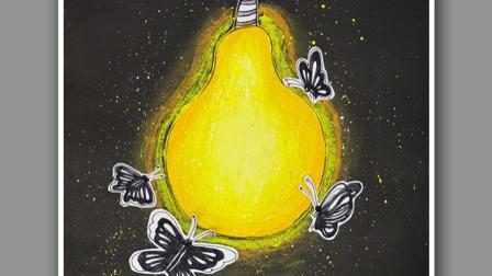 一名湖南工艺美术职业学院学生教的——儿童创意美术——飞蛾扑火