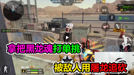 大猫：拿把黑龙魂打单挑，被敌人用屠龙追着砍