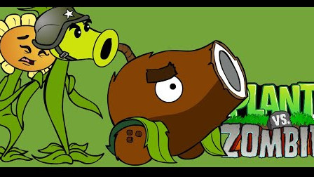 植物大战僵尸；可爱的植物和怪兽僵尸在对战