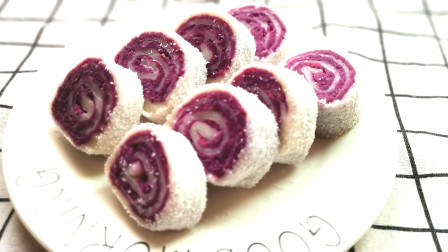 超简单的紫薯糯米卷做法