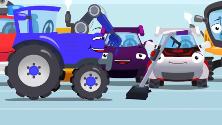 汽车玩具视频：吸尘器吸走了小汽车们的蛋糕和水果