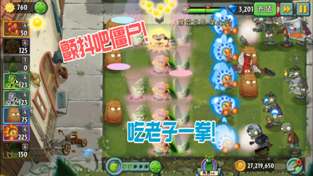 植物大战僵尸：前后坚果强夹缝中求生存，僵尸头疼脑裂