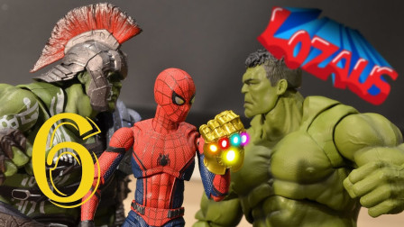 蜘蛛侠；蜘蛛侠抢了恶霸的无限手套开始嘚嘚瑟瑟