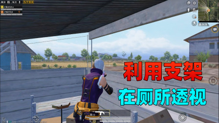 和平精英揭秘真相：海岛2.0厕所的隐藏玩法，翻到支架上透视！