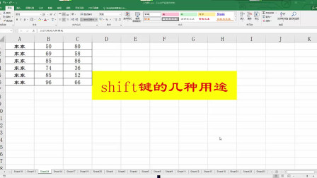 Excel中shift键的几种用途，学会提高工作效率，很实用的小技巧！