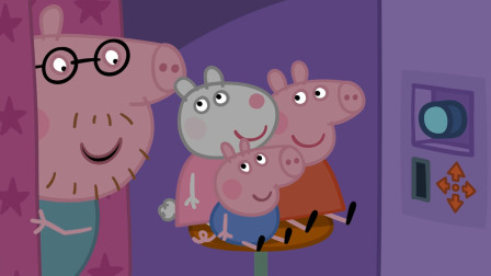 最新第八季小猪佩奇 猪爸爸看正在拍大头贴的小猪佩奇 简笔画