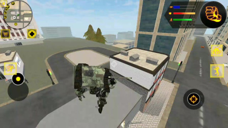 鲨鱼机器人：坦克变成机器人不断袭击汽车和房子为什么没人阻止