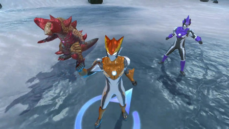 奥特曼宇宙英雄：罗索和布鲁获得新形态秒杀机器怪兽金古桥