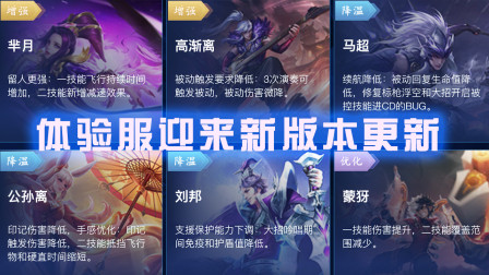 王者荣耀：体验服7月28日更新，7位英雄已被调整了！