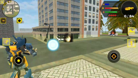 鲨鱼机器人：机器人秒杀黄色机器人被坦克一炮秒杀