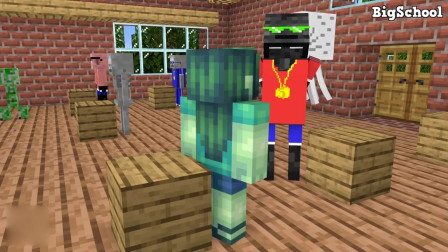 Minecraft动画：怪物们的课堂生活挑战！