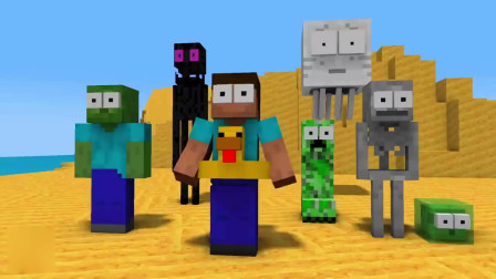 Minecraft动画《游泳挑战》，Him很调皮！