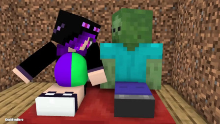 Minecraft动画《僵尸的爱情》，小僵尸爱上了末影女孩！