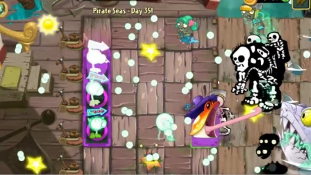 植物大战僵尸：鲨鱼上岸帮助僵尸袭击小植物