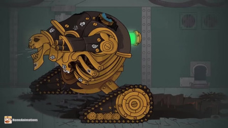 坦克动画：一辆坦克掉进坑里了