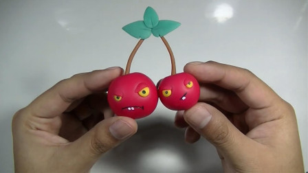 手办：软泥打造植物大战僵尸里的樱桃炸弹，你学会了吗？
