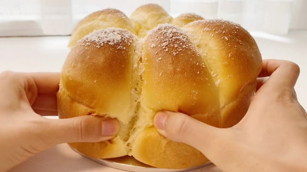 好吃的柔软拉丝大面包，做起来也简单，家庭版的面包很好学