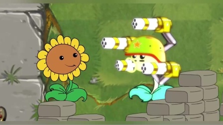 植物大战僵尸：小植物和僵尸在激烈的枪战