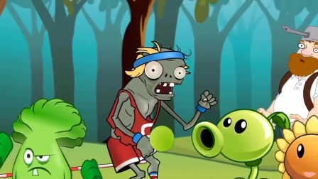 植物大战僵尸：小僵尸也发怒了，把豌豆给打晕了