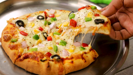 8分钟教你在家自制披萨，香浓拉丝，比肯德基还好吃，做法超简单