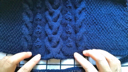 老蓝色女士背心后片编织教程一，简单易学，花型适合编织各种背心图解视频