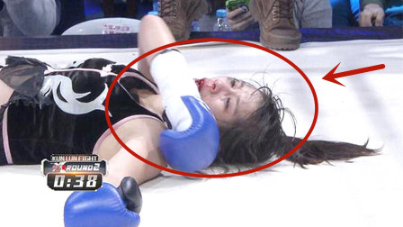 中国散打一姐转战自由搏击，碾压日本女拳手，重击KO直接打哭对手