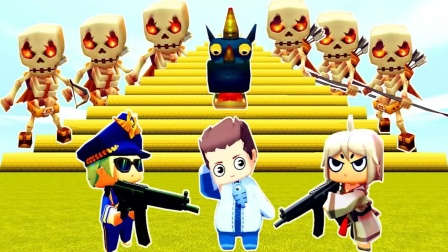 【木鱼】迷你世界，三人一起落入荒漠，发现神秘金字塔