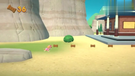 游戏汪汪队出发救援天天到达火车站寻找宝藏，结果被火车挡住前进