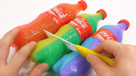 喝剩的可乐瓶不要扔，一分钟学会&ldquo;彩虹果冻&rdquo;，颜色真心好看！