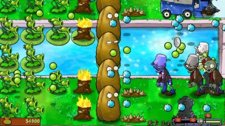 植物大战僵尸95版：冒险模式3-10关，强行上墓碑！