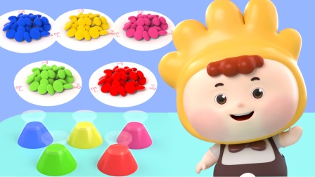 制作彩色巧克力豆，益智动画
