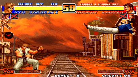 拳皇96：大门五郎bug震真实存在，而且地狱极乐落的判定比97还强！