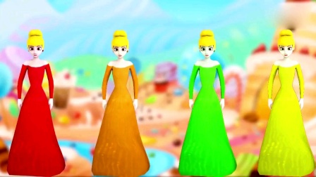 芭比公主装饰三层水果蛋糕，儿童英语启蒙动画片