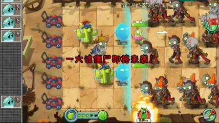 植物大战僵尸2：复兴挑战仙人掌01天，铁桶僵尸特别多！