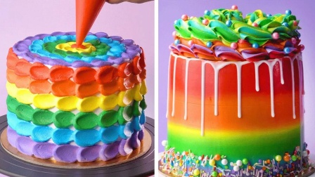 彩虹蛋糕的制作全过程，看着太治愈人心