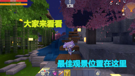 迷你世界：原来最佳观景点的位置在瀑布上面
