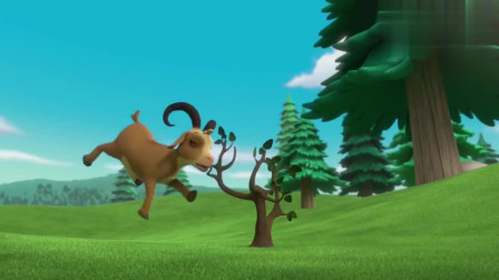 汪汪队：有好多的饼干都漂浮在天空中，狗狗们吃的很开心