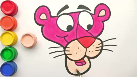 画画：教你如何画一只粉红色的豹子，超级萌
