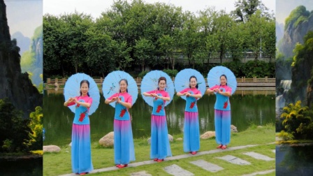 广西柳州彩虹健身队《梦江南》伞舞