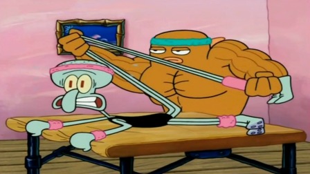 派大星练舞蹈,屁股突然抽筋,肌肉都收缩起来